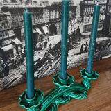 Vallauris 3-light candleholder in green earthenware