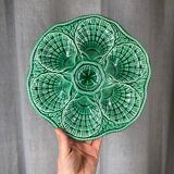 Sarreguemines green oyster plate in slurry