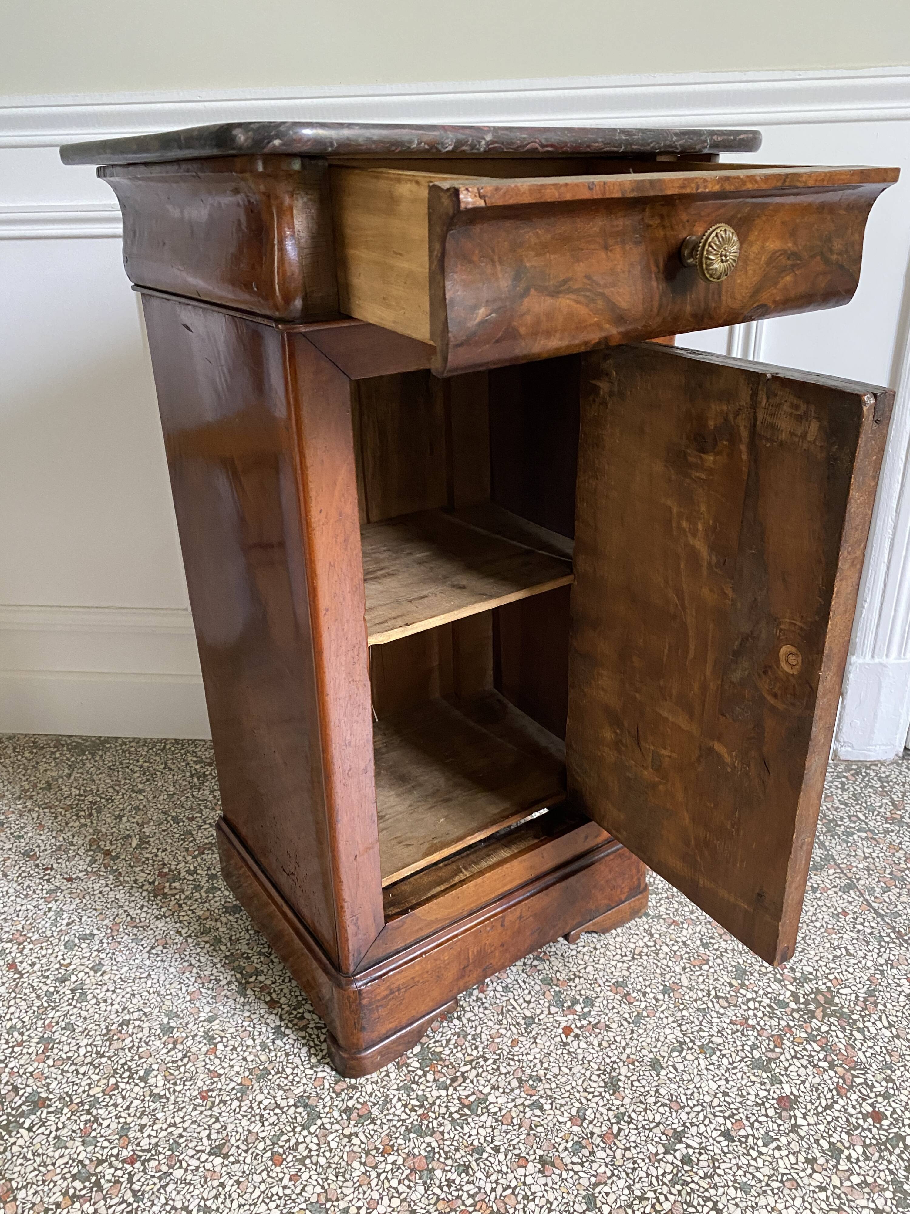 Bedside table / nightstand / column / Somno / Vintage mahogany stand