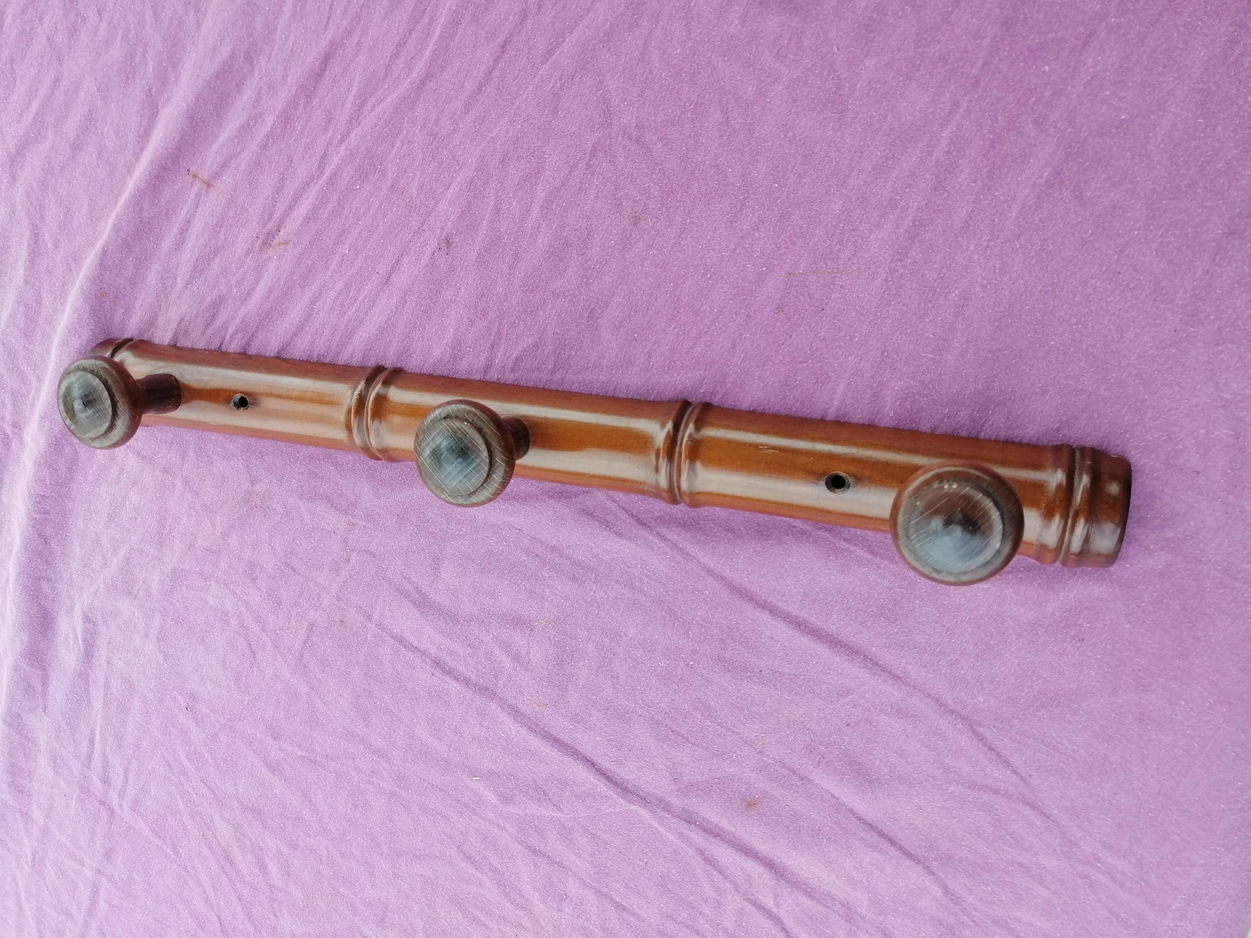 Wall coat rack 3 wooden pateres
