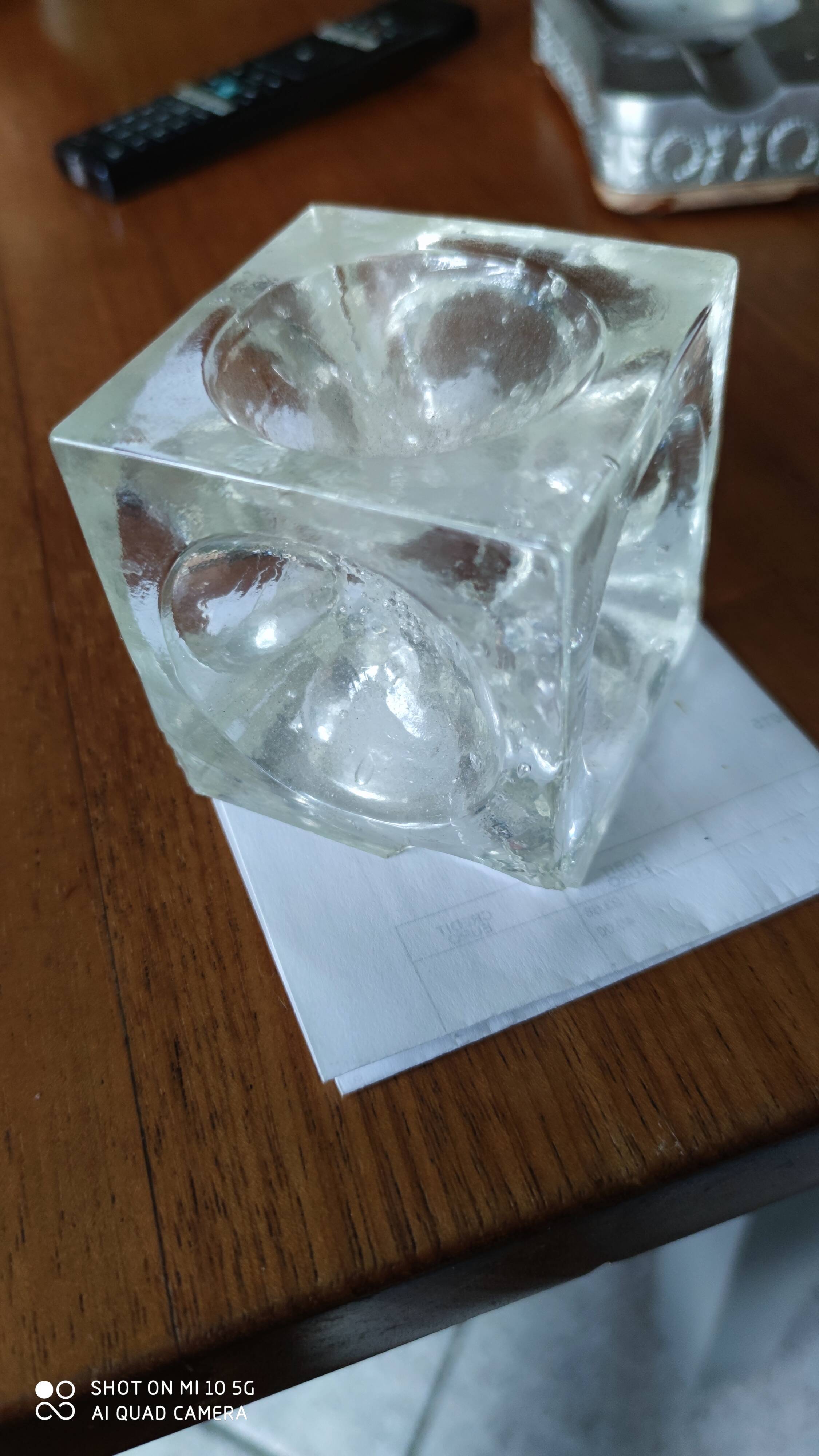 Ice cube glass lamp, circa 1960