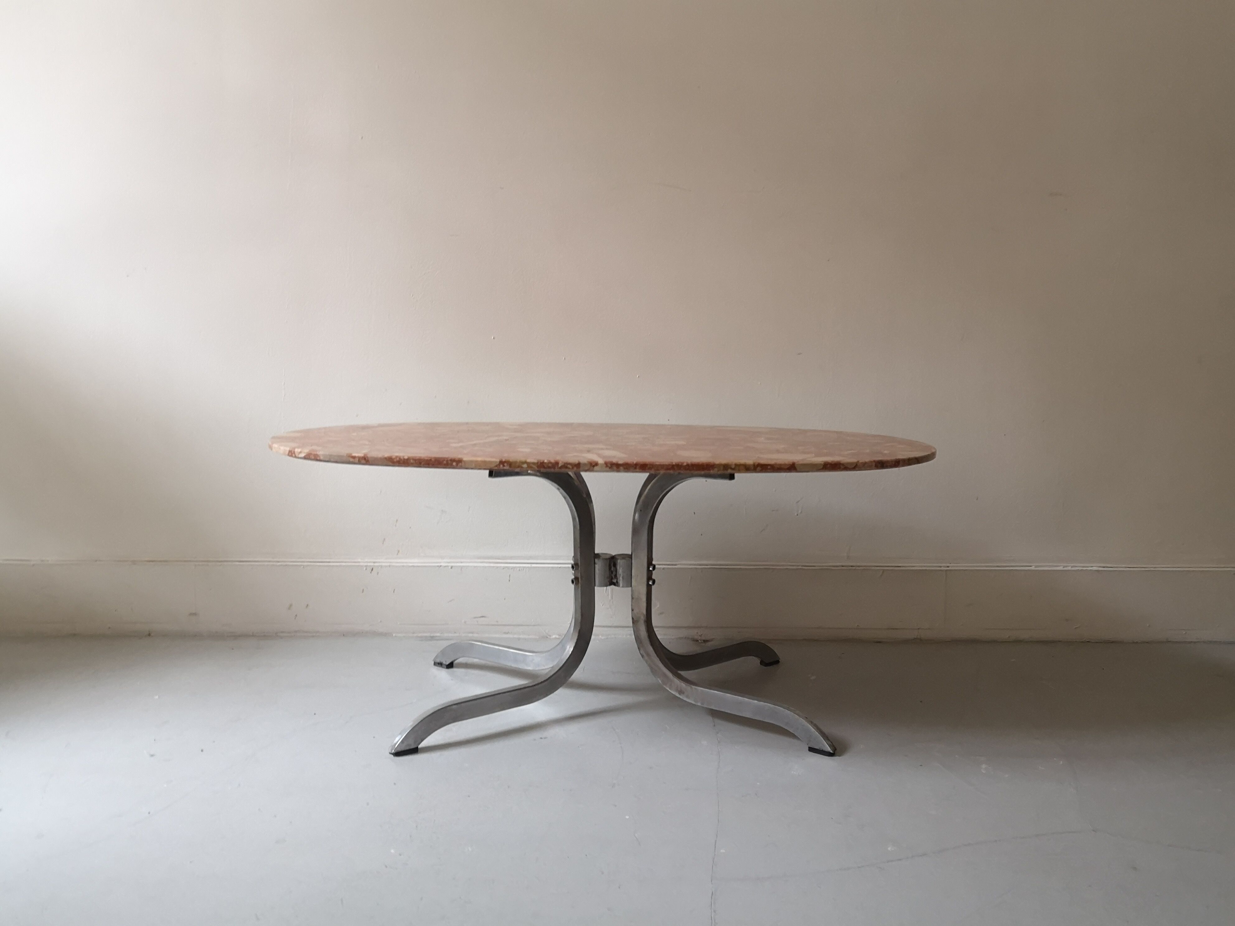 Pink marble coffee table, 1970