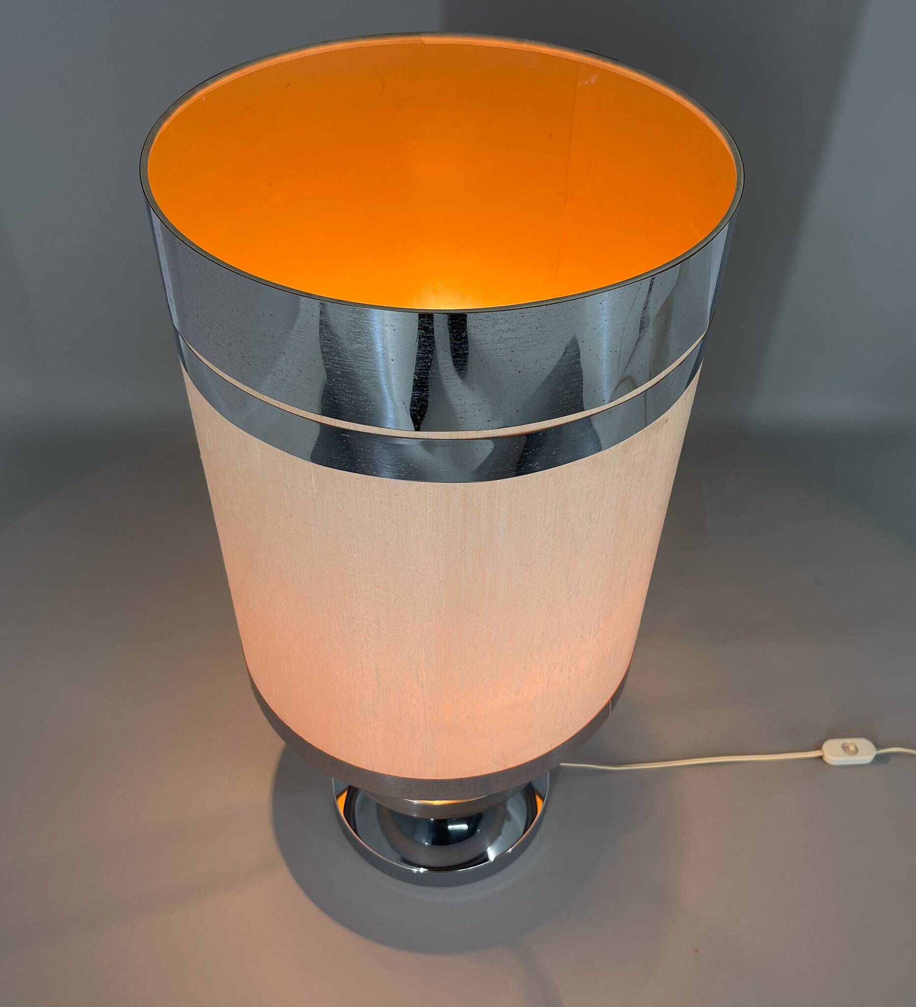 Large Mid-century Italian Chrome Table Lamp, 1970s