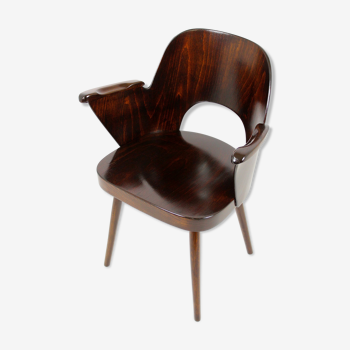 Wooden Armchair by Lubomír Hofmann for TON 1950s