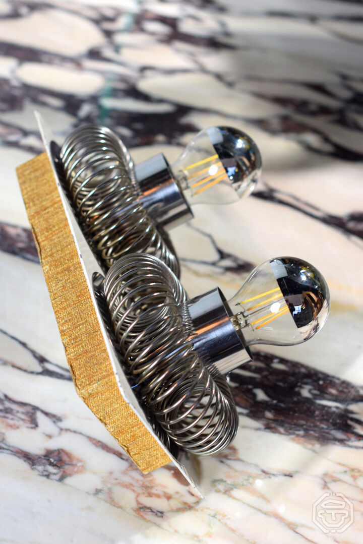 Wall lamp "spring" double Andréa Lazzari vintage 1960