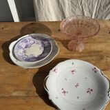 Old pie dish with 2 handles, golden wheat patterns, D28.