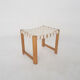 Scandinavian modern wooden stool with white bands, 1970's