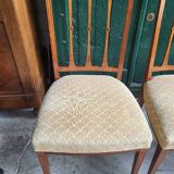 Series of 4 directory chairs in marquetry and cherry wood