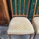 Serie de 4 chaises directoire en marqueterie et merisier