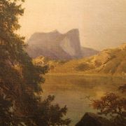Joseph Brunner, Austrian Landscape with Lake and Mountain Painting, 1869, Oil on Canvas, Framed