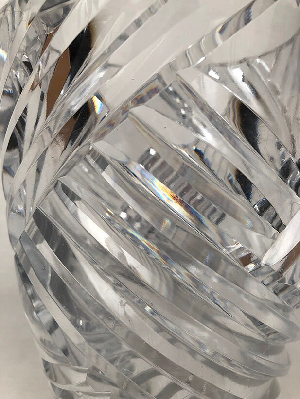 Carved crystal vase