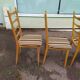 Lot 4 Light wood chairs in vintage Scandinavian fabric