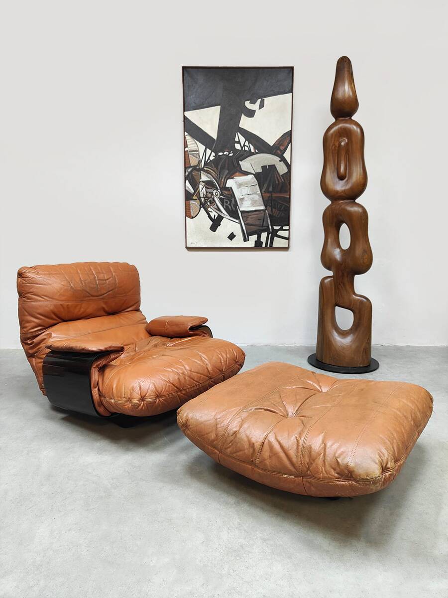 Vintage design Marsala lounge chair fauteuil ottoman M.Ducaroy Ligne Roset