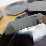 9 assiettes plates noires Arcoroc
