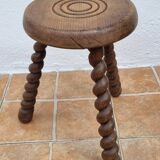 Set of four rustic solid wood plant holders, 31 to 43 cm