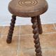 Set of four rustic solid wood plant holders, 31 to 43 cm