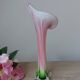 Vintage coloured blown glass vase in the shape of a calla lily.