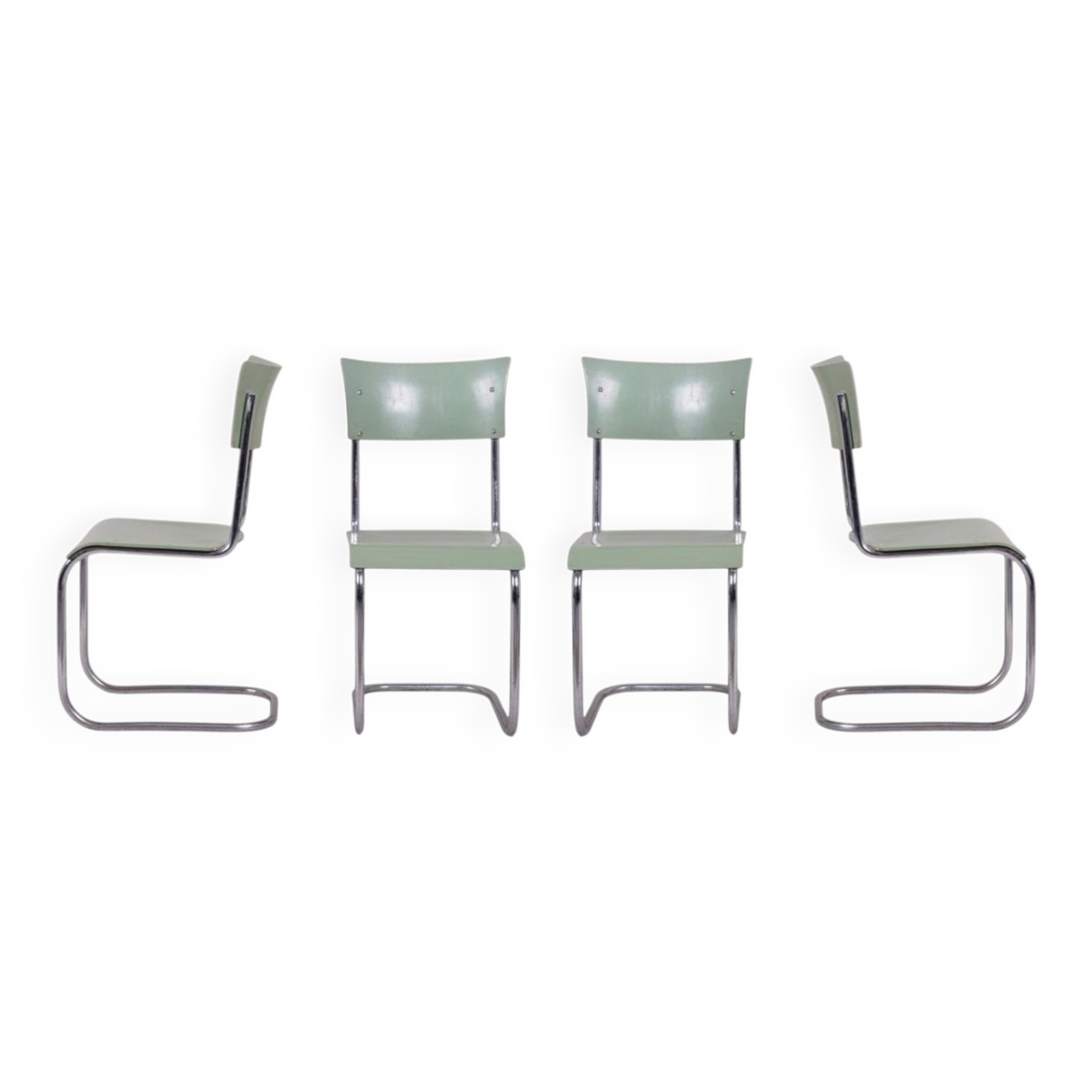 Chaises Bauhaus vintage de Robert Slezák, 1930, ensemble de 4