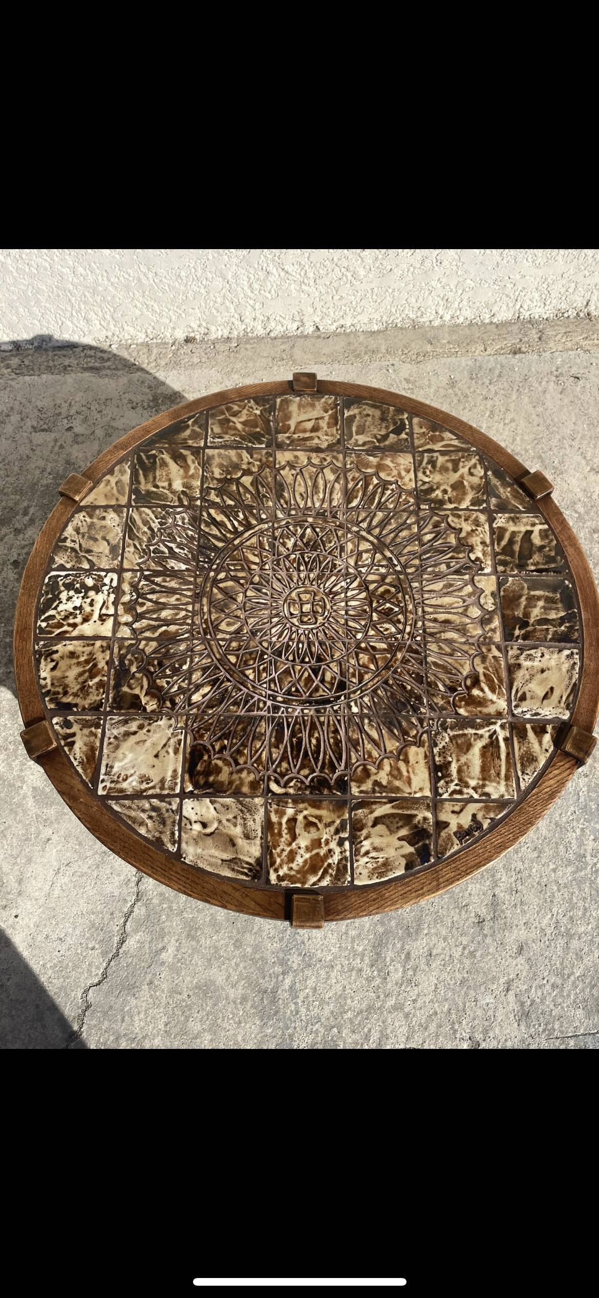 Coffee table signed Barrois