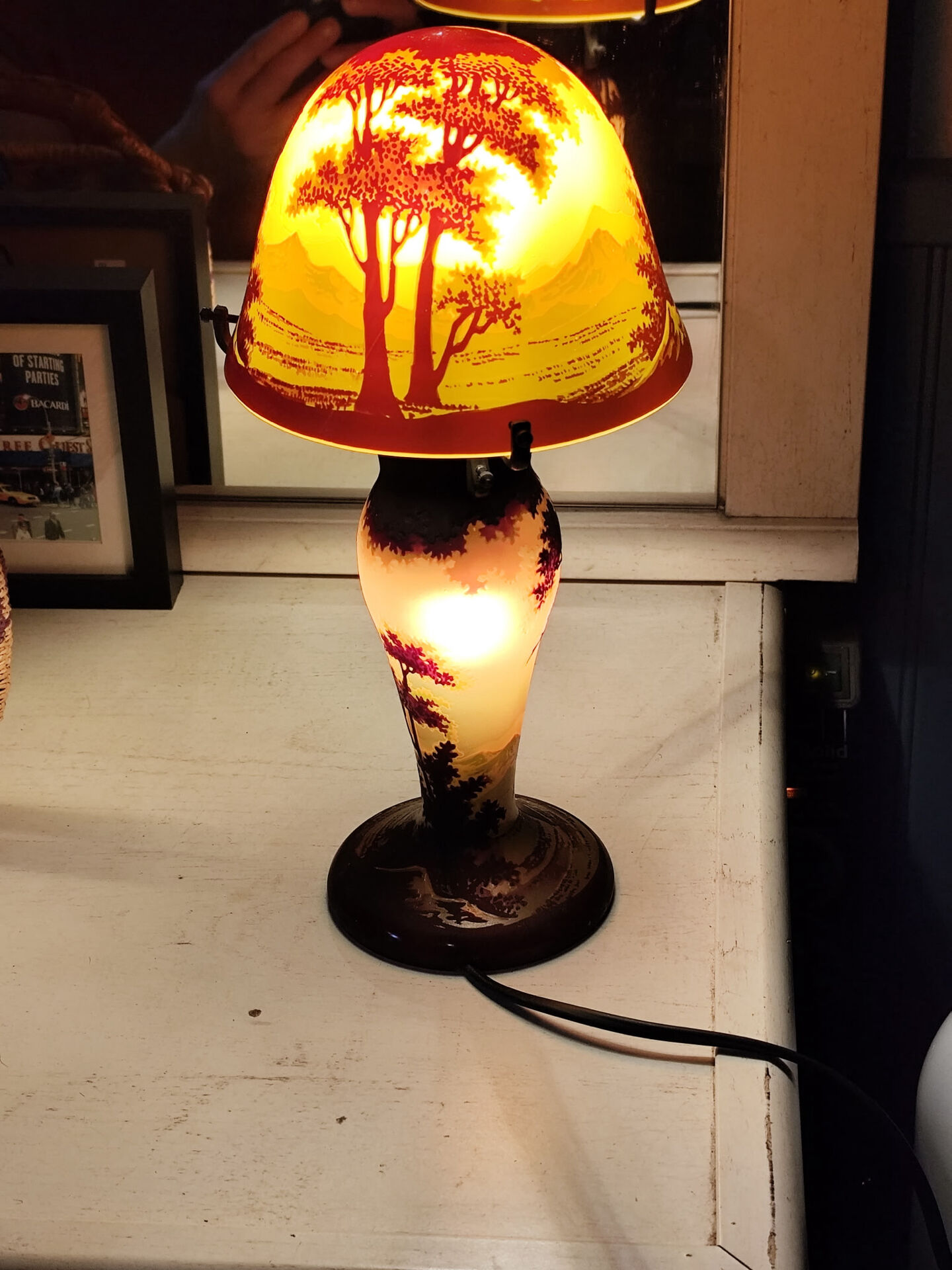 Lampe champignon style Gallé