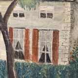 Oil on vintage canvas