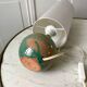 Signed stoneware lamp with cylindrical shade 60s-70s