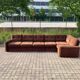 Vintage Modular Sofa in Brown Velvet Corduroy, 1970s