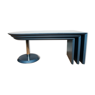 Table basse années 80 3 plateaux pivotants