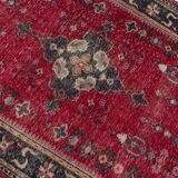 Red Geometric Oushak Handknotted Rug