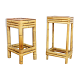 Set of 2 stools in bamboo 1970