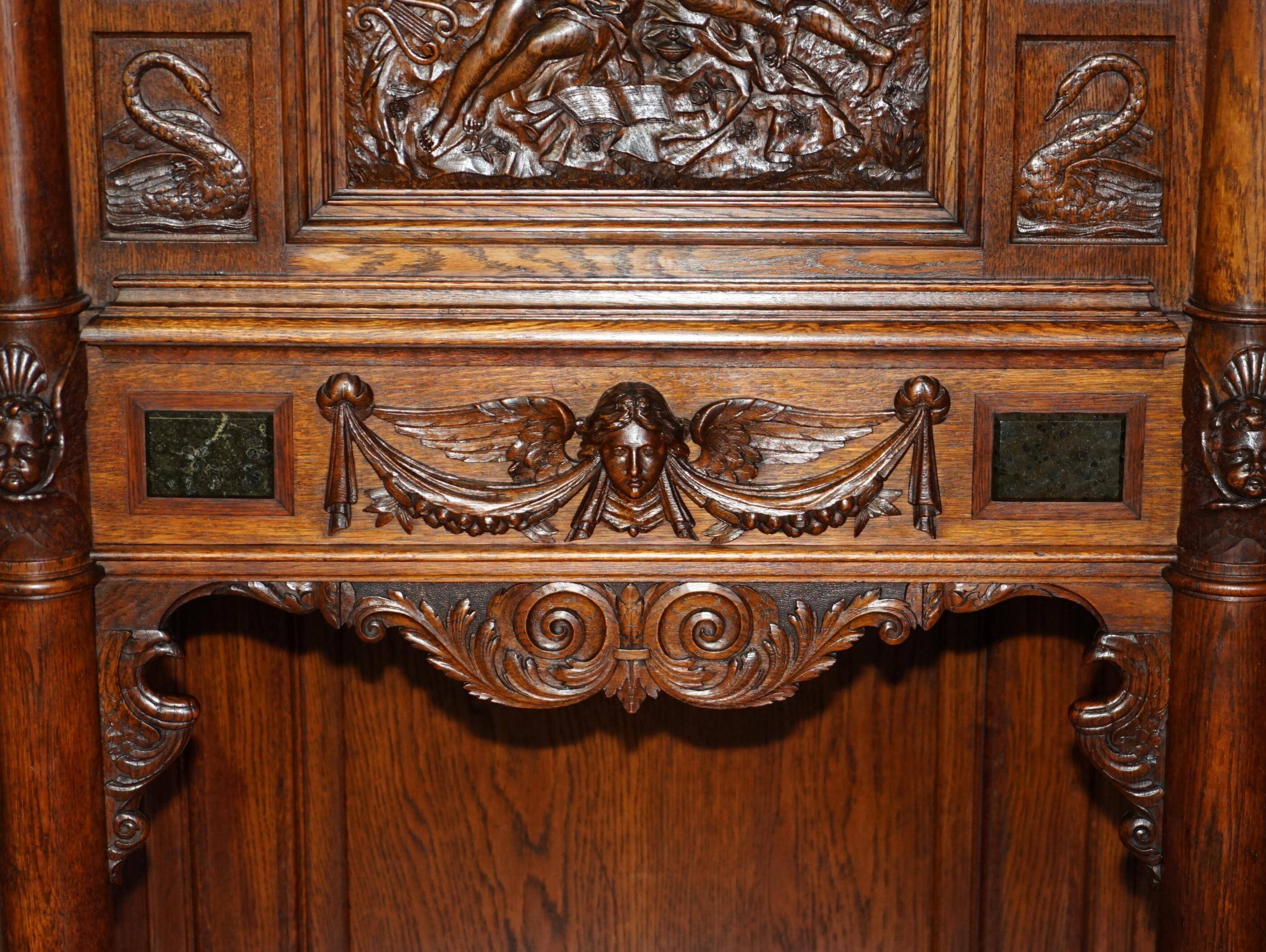 Louis XIII Revival wardrobe in walnut and marble