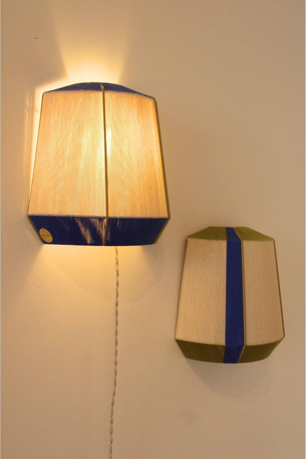 L'Epicurienne olive electric blue wall light