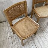 Pair of Baumann chairs beech and cannage