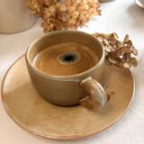 French stoneware cup and saucer