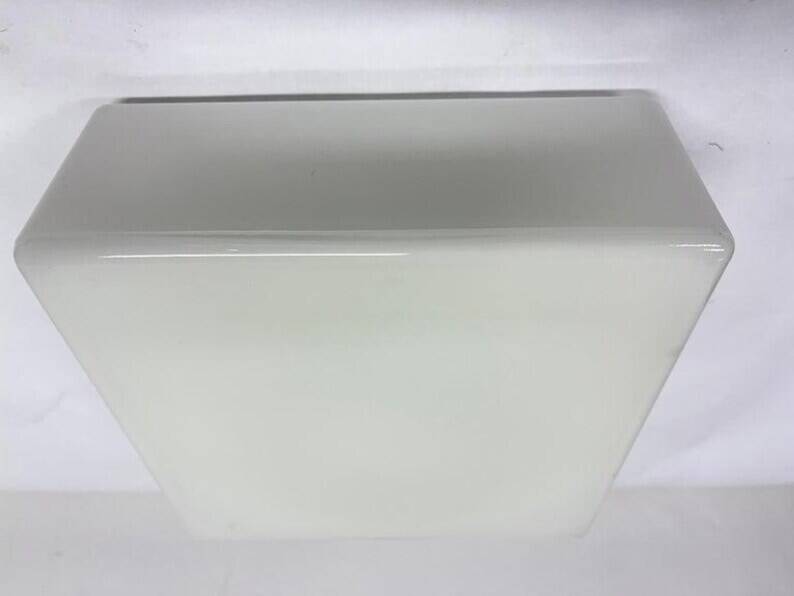 Mid-Century Milk Glass Flush Mount or Wall Light, Czechoslovakia