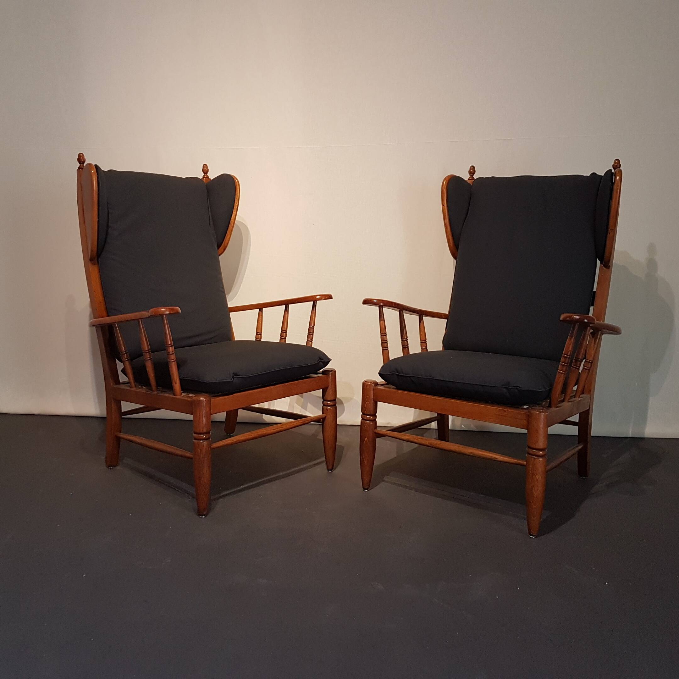 Pair of wing chairs