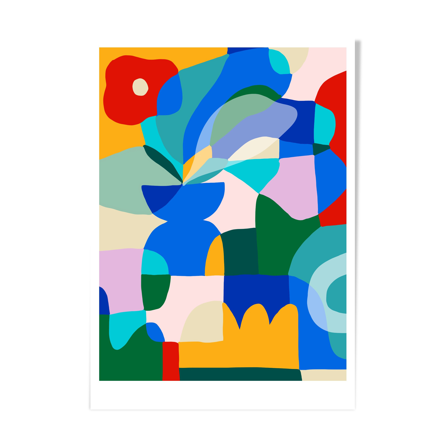 Red Poppy on Blue Vase