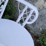 Emmanuelle Peacock white rattan armchair 1970