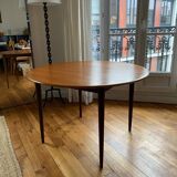 Danish round teak table from the 60s
