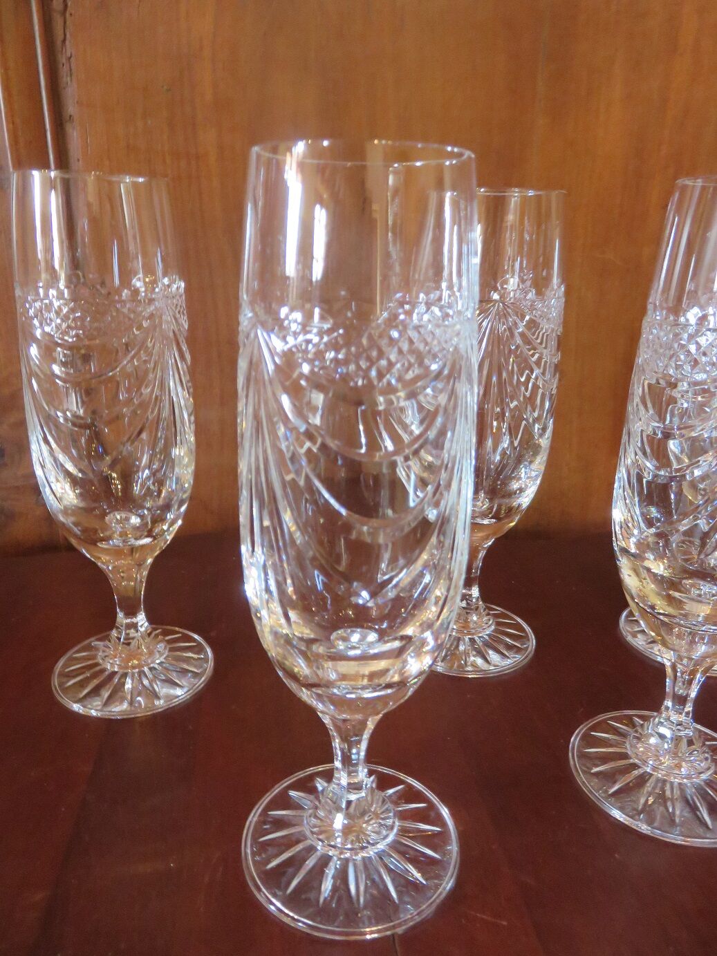 5 crystal champagne flutes