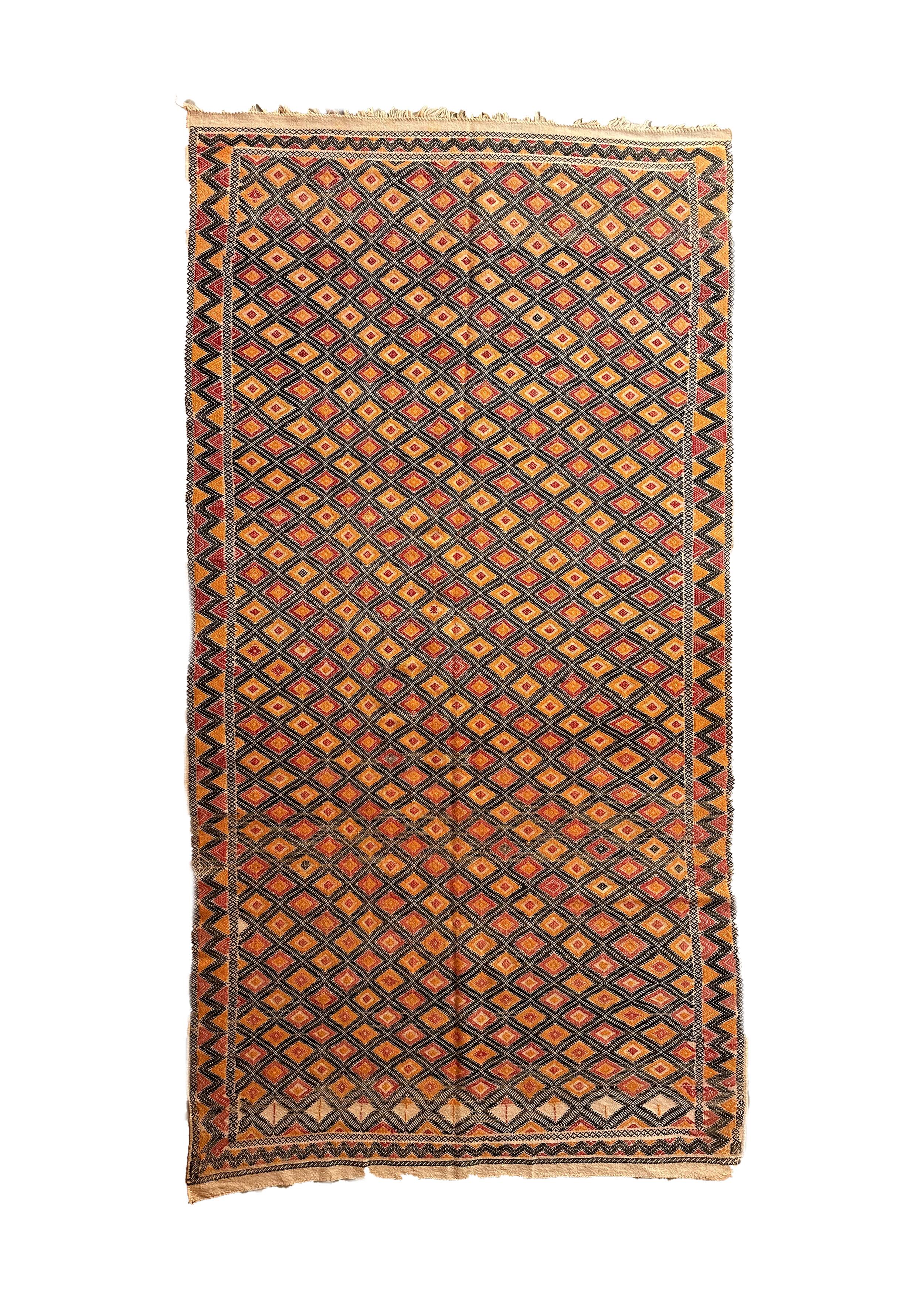 Berber kilim zammour rug - 314 x 158 cm
