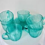 Mint green tea or coffee cups