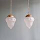 Art Deco pendant light in transparent satin glass, 1920s-30s