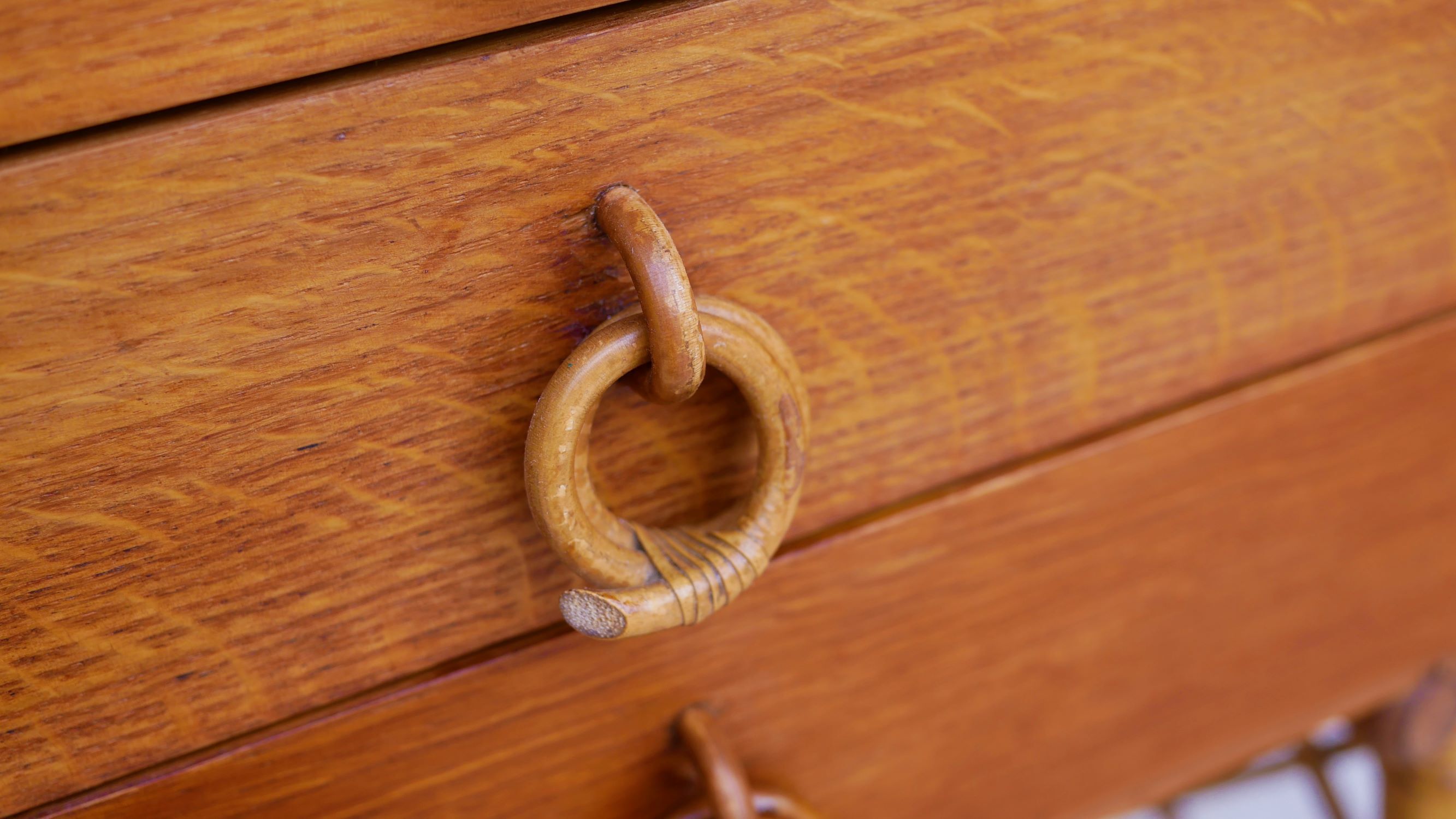 Rattan desk by Louis Sognot, 1950