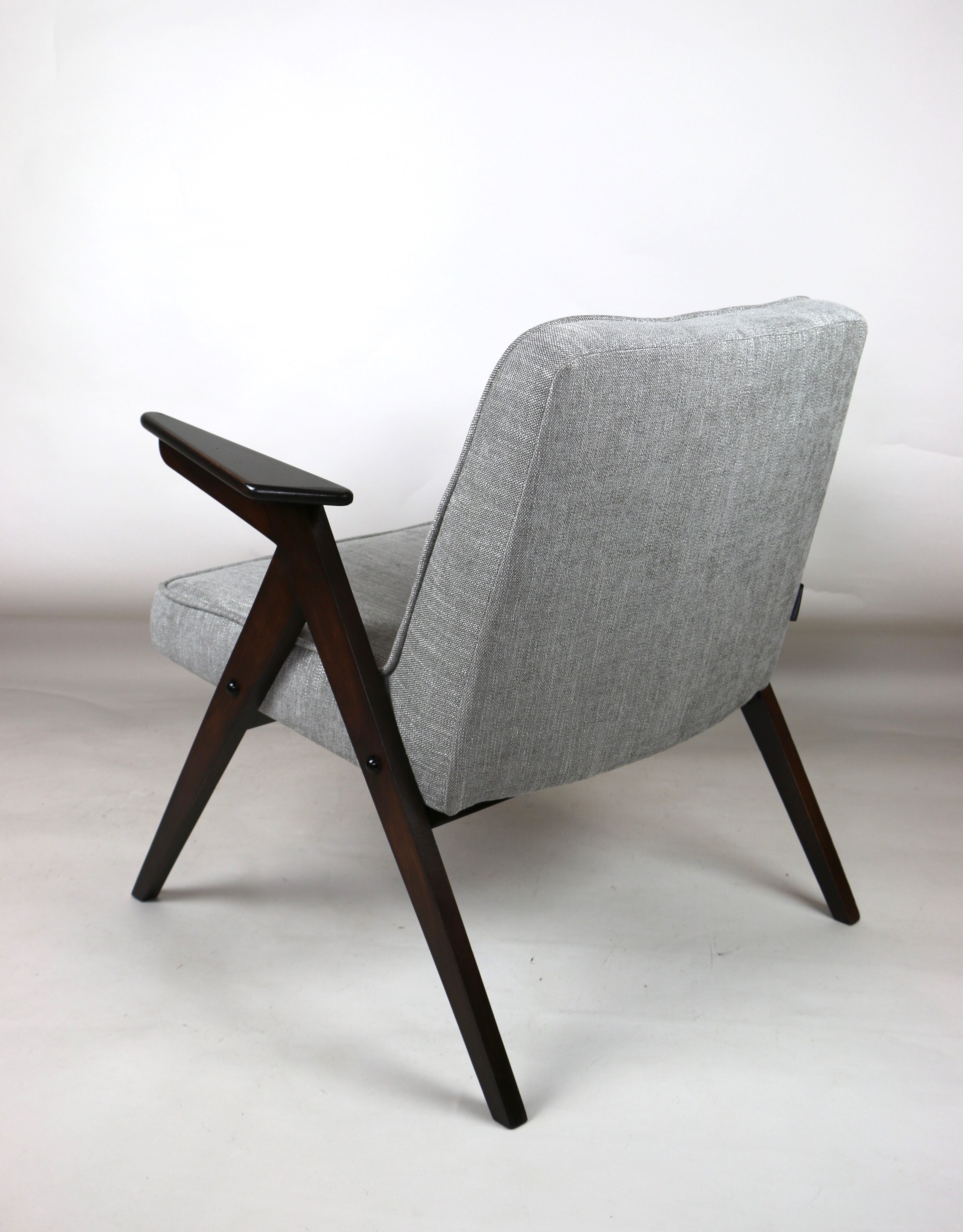Light grey silver Bunny armchair by Józef Chierowski, 1970s