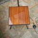 Floor lamp 1950/60 tripod in black metal with cream lampshade