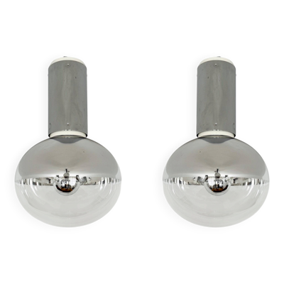 Ensemble de 2 grandes lampes flush modernistes des années 1970 par Motoko Ishii pour Staff.