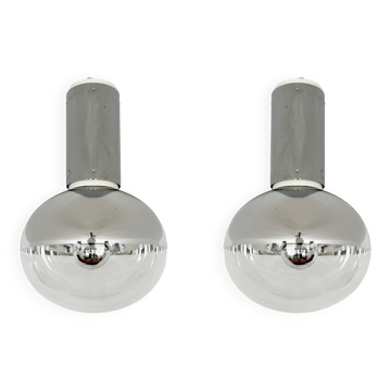 Set of 2 Large 1970s Modernist Flush Lamps by Motoko Ishii for Staff