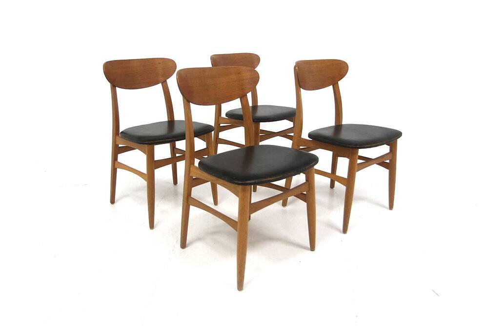4 chaises scandinaves en teck, Suède, 1960