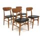 4 chaises scandinaves en teck, Suède, 1960